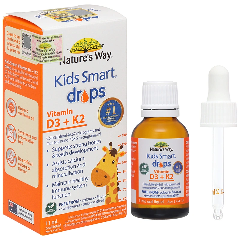 Thực phẩm bảo vệ sức khỏe Nature's Way Kids Smart drops Vitamin D3 + K2 - 